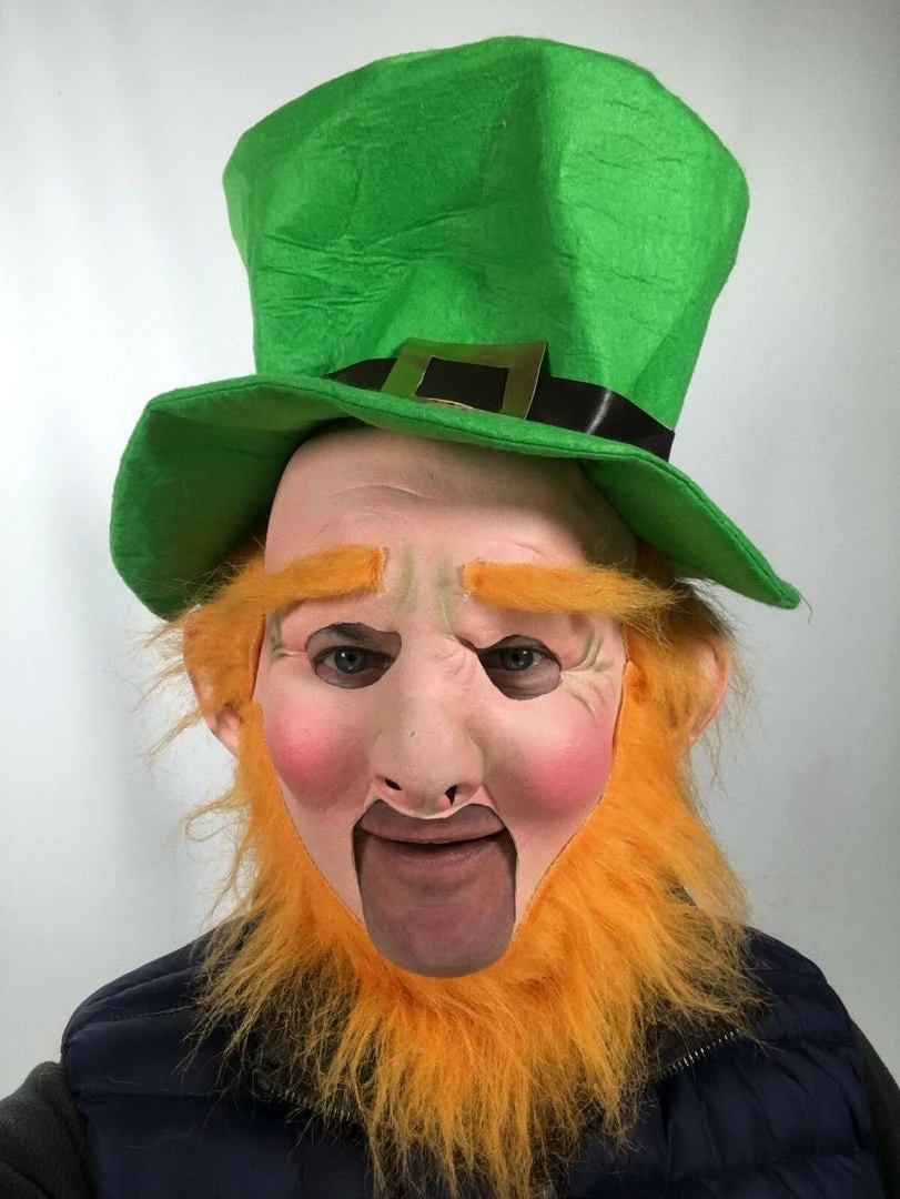 Rubber Johnnies Leprechaun Open Mouth Mask With Hat. 6 Rubber Johnnies Leprechaun Open Mouth Mask With Hat.