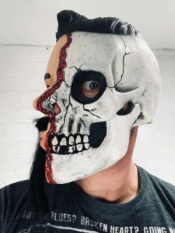 Rubber Johnnies Half Man Half Skull Mask. Horror Masks