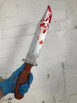 Rubber Johnnies Hunting Knife - Plain And Bloody.
