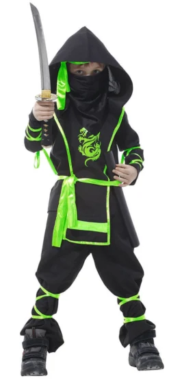 Rubber Johnnies Green Cobra Dragon Ninja Costume Boys Costumes