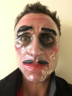 Rubber Johnnies Plastic Purge Style Transparent Face Mask. Miscellaneous