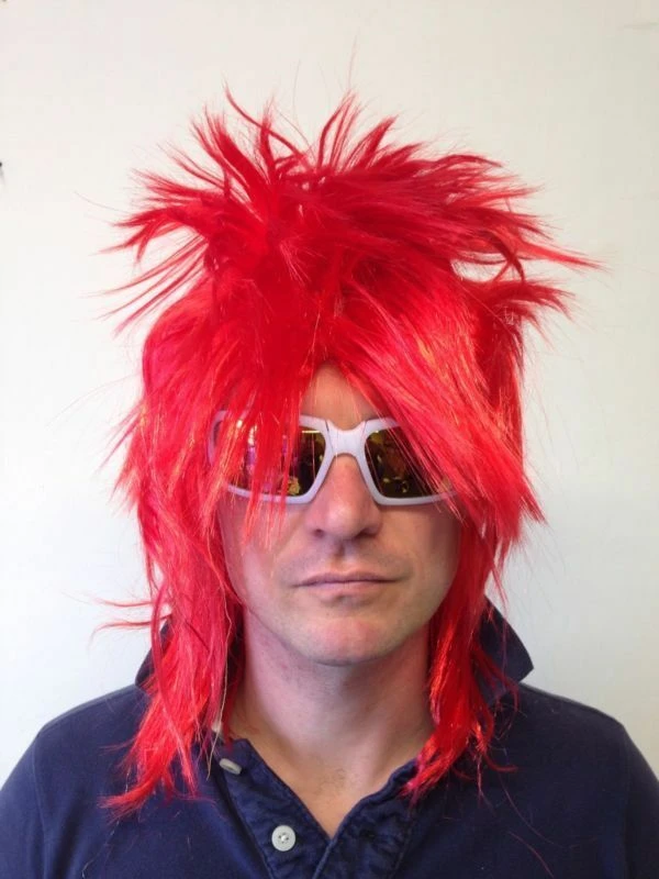 Rubber Johnnies Accessories 80's Spiked Long Hair Mullet Wig 4 Rubber Johnnies Accessories 80's Spiked Long Hair Mullet Wig