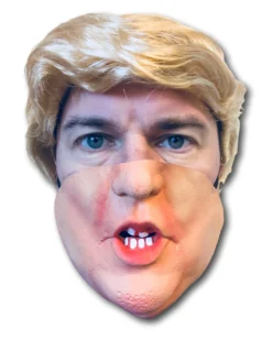 Rubber Johnnies Donald Trump Half Face Mask & Blond Comb Over Wig People Masks