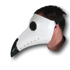Rubber Johnnies Horror Masks Plague Doctor Mask - White/Black