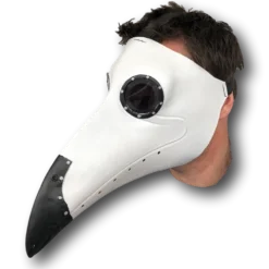Rubber Johnnies Horror Masks Plague Doctor Mask - White/Black