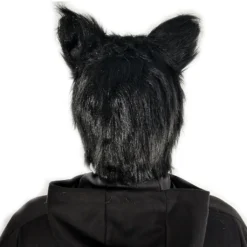 Rubber Johnnies Furry Black & White Cat Mask Animal Masks