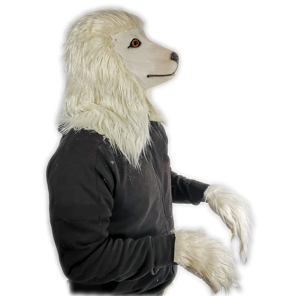 Rubber Johnnies White Poodle Mask With Gloves (Fursuit) Animal Masks 4 Rubber Johnnies White Poodle Mask With Gloves (Fursuit) Animal Masks