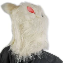 Rubber Johnnies Furry White Rat Gerbil Mask With Matching Gloves