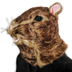 Rubber Johnnies Furry Rat Mask With Matching Gloves