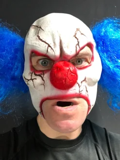 Rubber Johnnies TM Cracked Clown Mask. Horror Masks