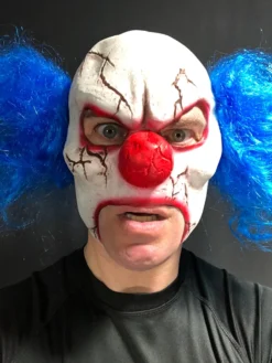 Rubber Johnnies TM Cracked Clown Mask. Horror Masks