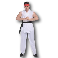 Rubber Johnnies White Ryu Karate Fighter Costume
