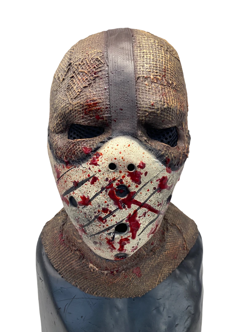 Rubber Johnnies Scarecrow Mask 'Corn Creeper' Latex Burlap With Attached Hockey Mask Horror Masks 4 Rubber Johnnies Scarecrow Mask 'Corn Creeper' Latex Burlap With Attached Hockey Mask Horror Masks