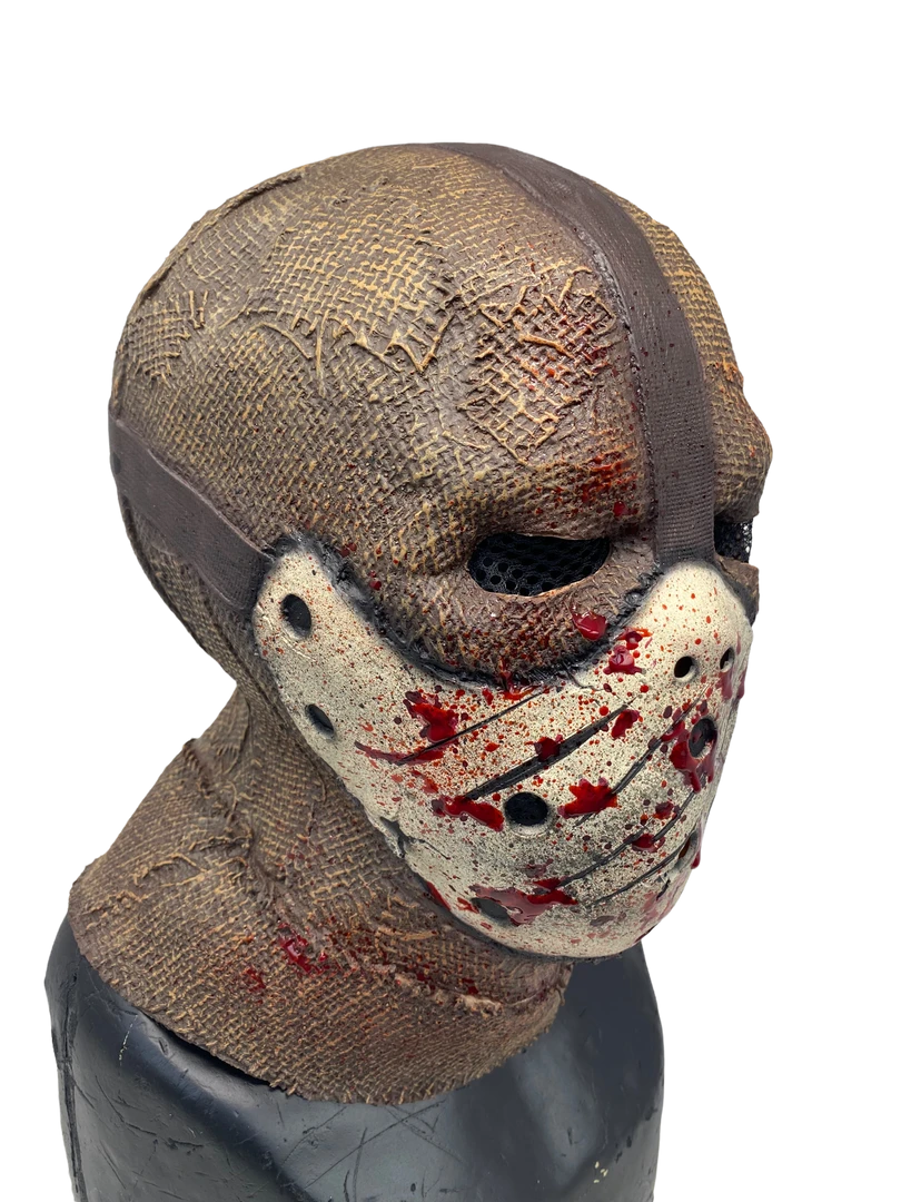 Rubber Johnnies Scarecrow Mask 'Corn Creeper' Latex Burlap With Attached Hockey Mask Horror Masks 3 Rubber Johnnies Scarecrow Mask 'Corn Creeper' Latex Burlap With Attached Hockey Mask Horror Masks
