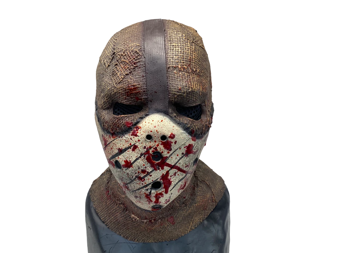 Rubber Johnnies Scarecrow Mask 'Corn Creeper' Latex Burlap With Attached Hockey Mask Horror Masks 10 Rubber Johnnies Scarecrow Mask 'Corn Creeper' Latex Burlap With Attached Hockey Mask Horror Masks