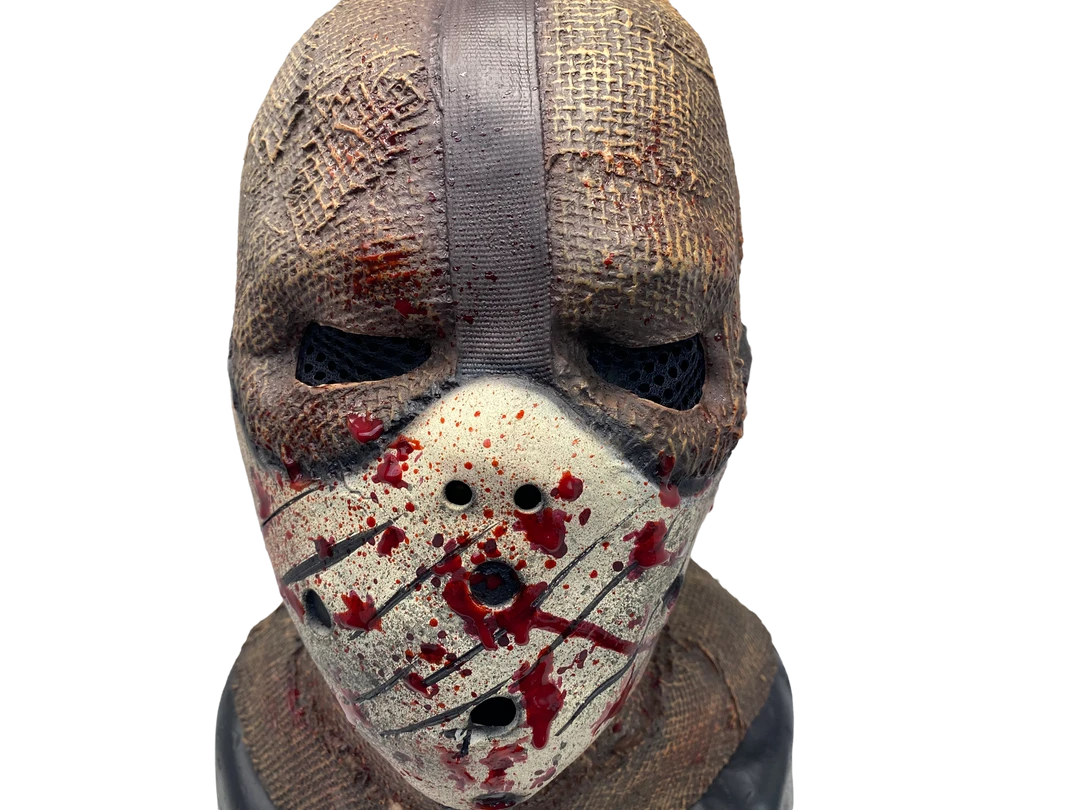 Rubber Johnnies Scarecrow Mask 'Corn Creeper' Latex Burlap With Attached Hockey Mask Horror Masks 11 Rubber Johnnies Scarecrow Mask 'Corn Creeper' Latex Burlap With Attached Hockey Mask Horror Masks