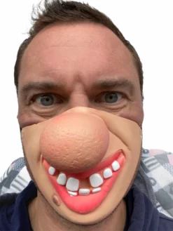 Rubber Johnnies Half Face Masks Big Nose Clown Half Face Mask 11 Rubber Johnnies Half Face Masks Big Nose Clown Half Face Mask