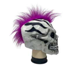 Rubber Johnnies Purple Mohawk Skull Mask Horror Masks