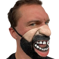 Rubber Johnnies Angry Face Half Face Mask Half Face Masks