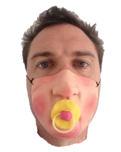 Rubber Johnnies Baby Dummy Half Face Mask
