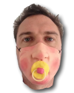 Rubber Johnnies Baby Dummy Half Face Mask