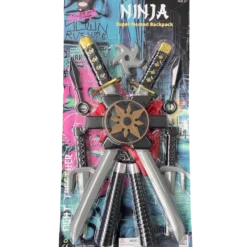 Rubber Johnnies Movie Props Kids Ninja Sword Backpack Toy Set