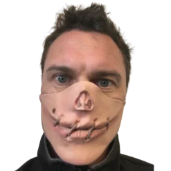 Rubber Johnnies Speak No Evil Stitched Mouth Half Mask.