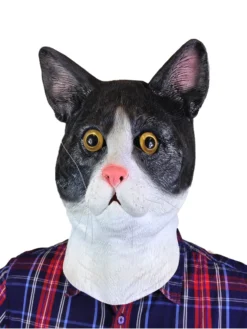 Rubber Johnnies Black & White Cat Mask
