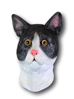 Rubber Johnnies Black & White Cat Mask