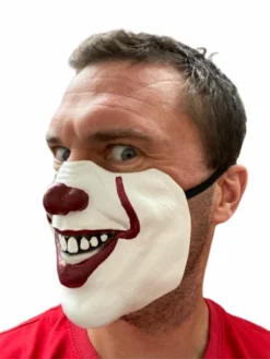 Rubber Johnnies Scary Clown Half Mask. Horror Masks