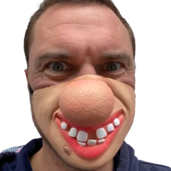 Rubber Johnnies Half Face Masks Big Nose Clown Half Face Mask