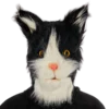 Rubber Johnnies Furry Black & White Cat Mask Animal Masks