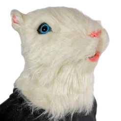 Rubber Johnnies Furry White Rat Gerbil Mask With Matching Gloves
