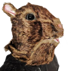Rubber Johnnies Furry Rat Mask With Matching Gloves