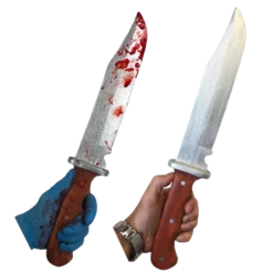 Rubber Johnnies Hunting Knife - Plain And Bloody.