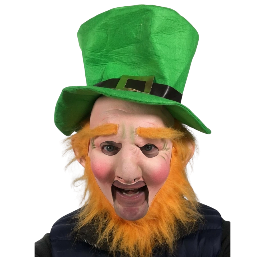 Rubber Johnnies Leprechaun Open Mouth Mask With Hat. 3 Rubber Johnnies Leprechaun Open Mouth Mask With Hat.