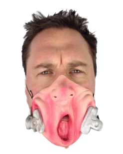 Rubber Johnnies Clip Face "Ouch" Half Face Mask Half Face Masks