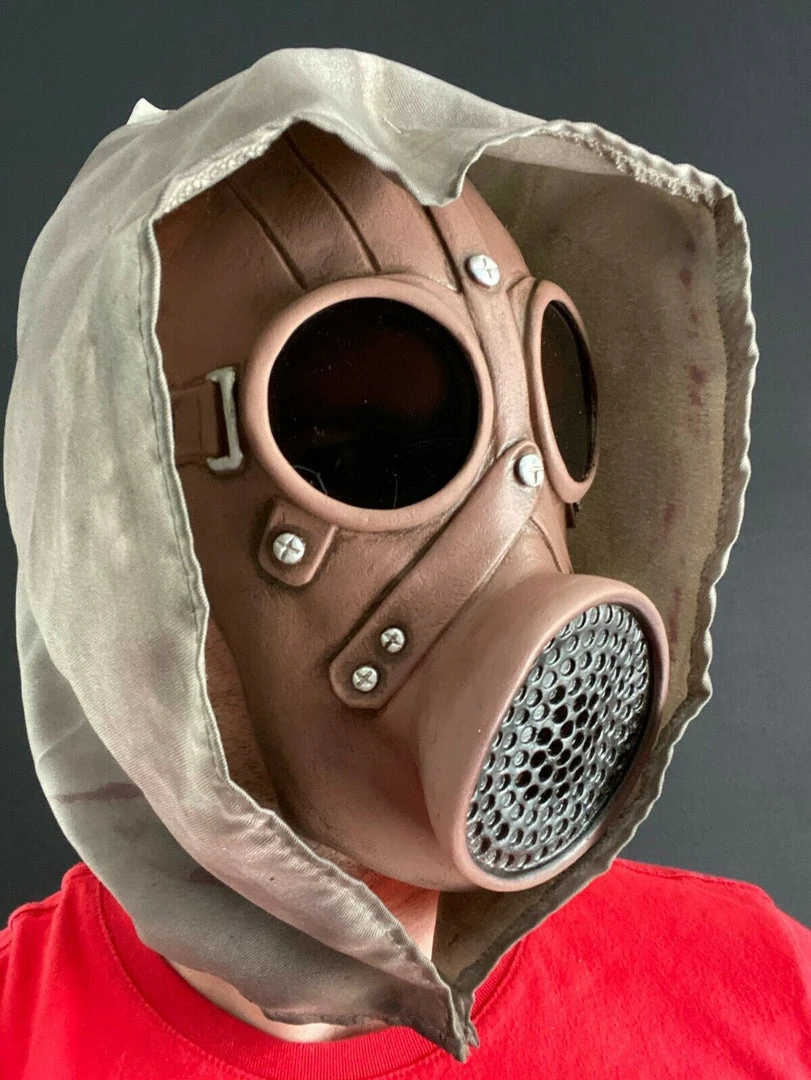 Rubber Johnnies Horror Masks Gas Mask With Goggles & Hood 4 Rubber Johnnies Horror Masks Gas Mask With Goggles & Hood