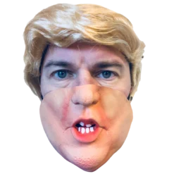 Rubber Johnnies Donald Trump Half Face Mask & Blond Comb Over Wig People Masks