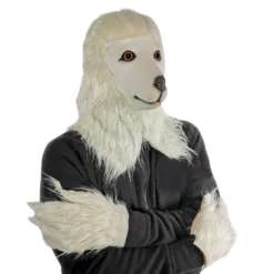 Rubber Johnnies White Poodle Mask With Gloves (Fursuit) Animal Masks