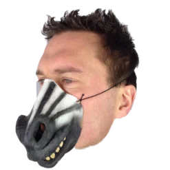 Rubber Johnnies Zebra Half Face Mask